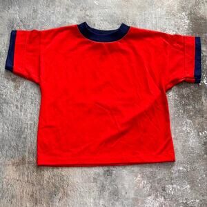 Vintage 80s Red & Blue Baby Tee! Healthtex